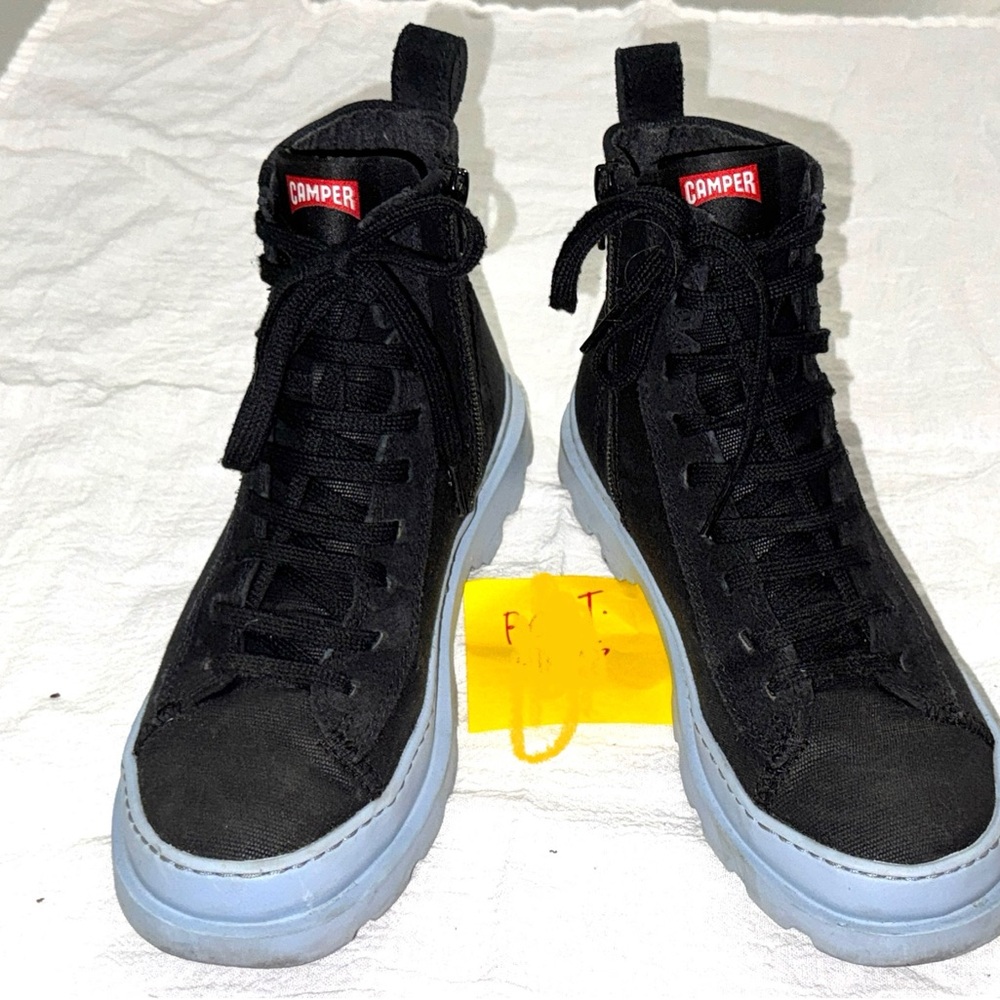 Camper Black and Blue Women’s High-Top Sneakers, Size 8. $80 orig $180